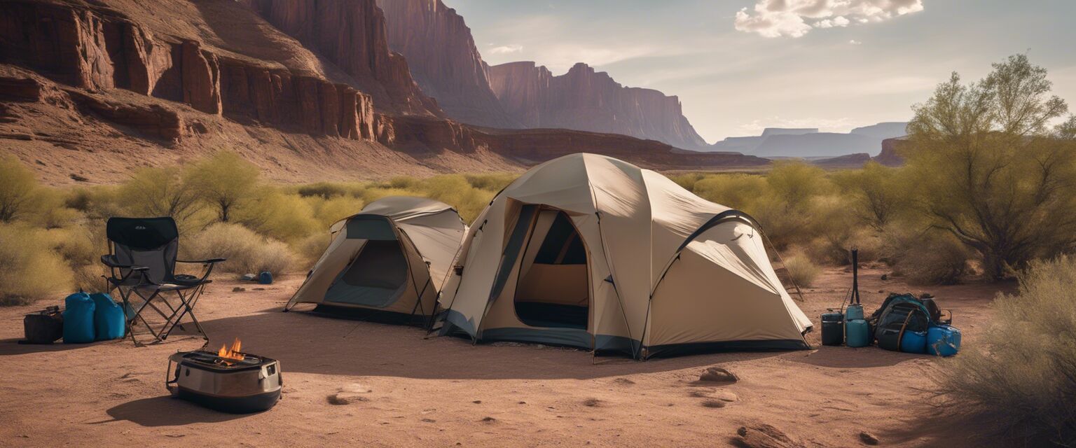 Camping setup on Colorado River